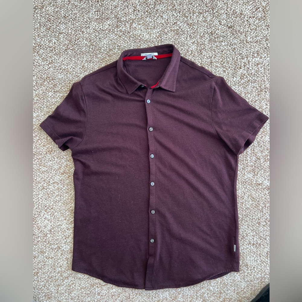 Calvin Klein Mens Liquid Cotton Button Down